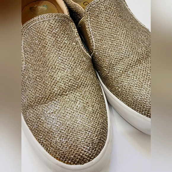 Guess Girls Gold Glitter Slip-On Shoes Girlhoodcore Comfy Soft Sneakers, sz 5.5 - Picture 8 of 15